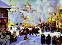 Kustodiev, Boris - Sleigh Riding